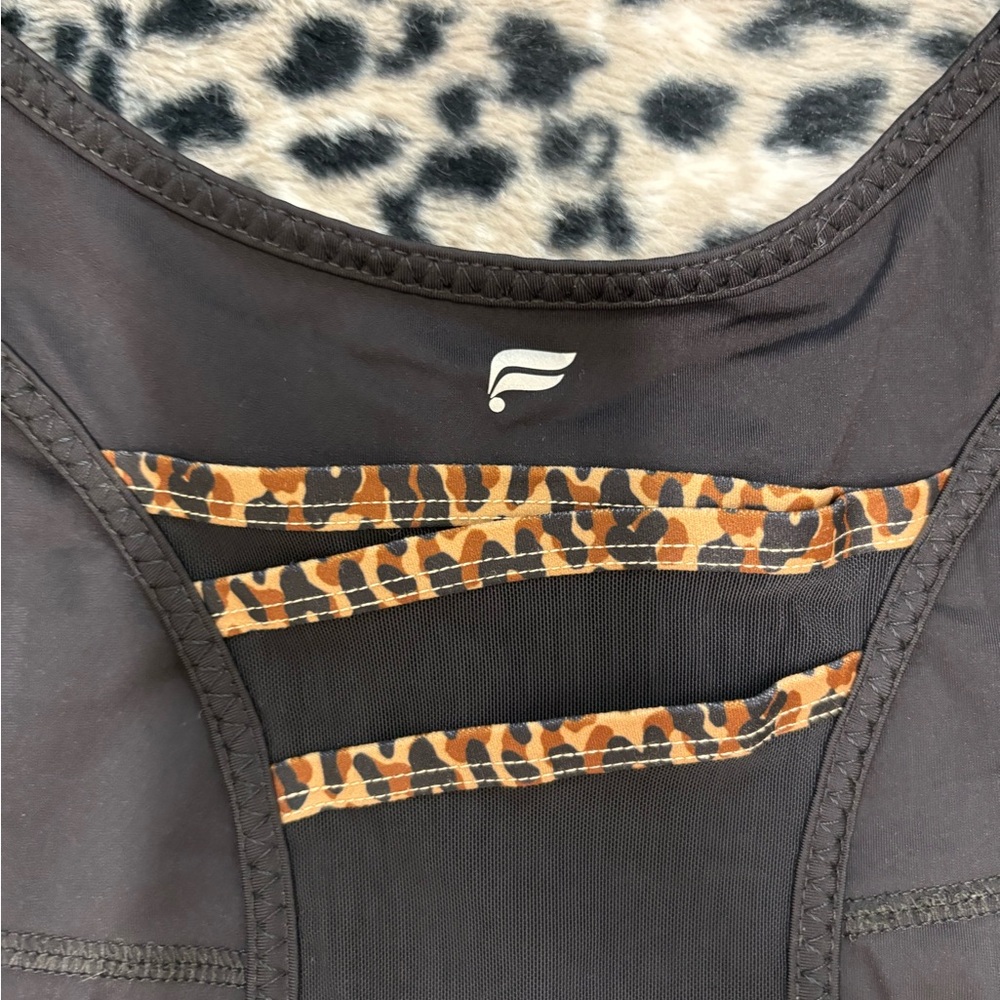 Fabletics Black Leopard Sports Bra